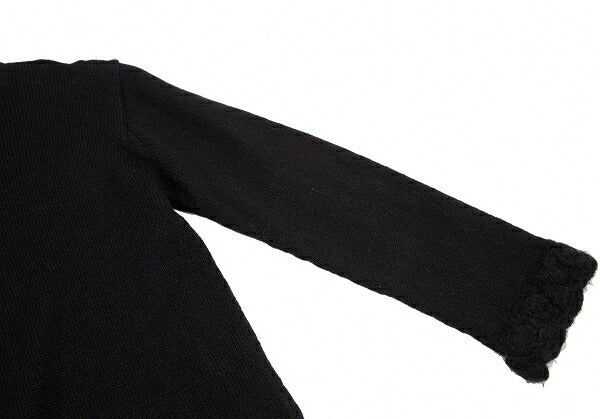 COMME des GARCONS Wool Nylon Hem Knit Sweater Black Size M