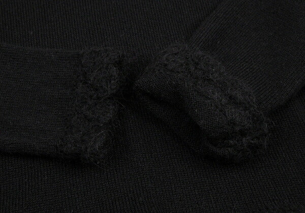 COMME des GARCONS Wool Nylon Hem Knit Sweater Black Size M