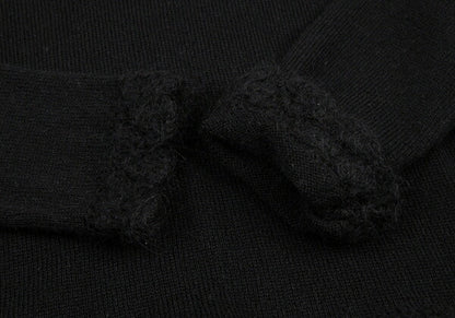 COMME des GARCONS Wool Nylon Hem Knit Sweater Black Size M