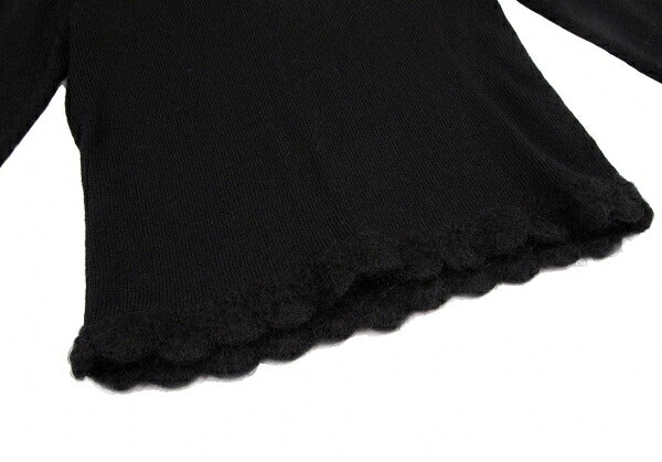 COMME des GARCONS Wool Nylon Hem Knit Sweater Black Size M