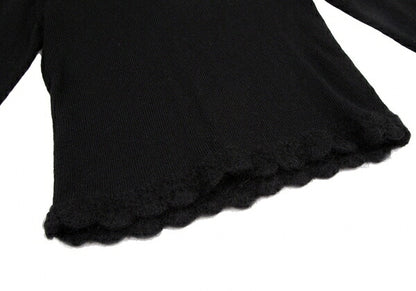 COMME des GARCONS Wool Nylon Hem Knit Sweater Black Size M
