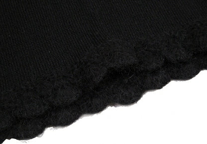 COMME des GARCONS Wool Nylon Hem Knit Sweater Black Size M