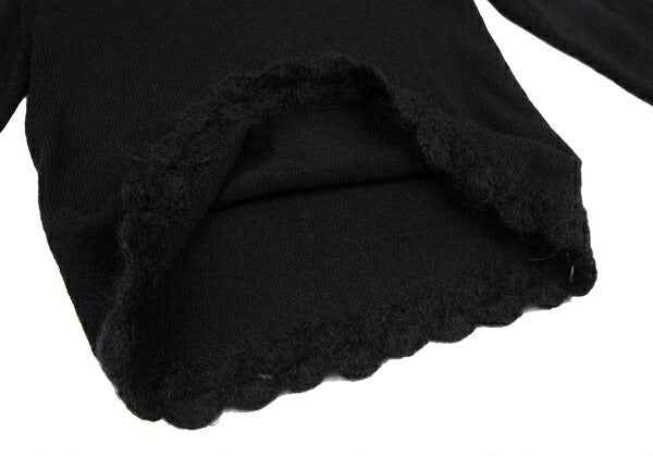COMME des GARCONS Wool Nylon Hem Knit Sweater Black Size M