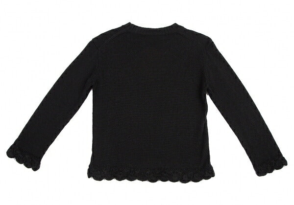COMME des GARCONS Wool Nylon Hem Knit Sweater Black Size M