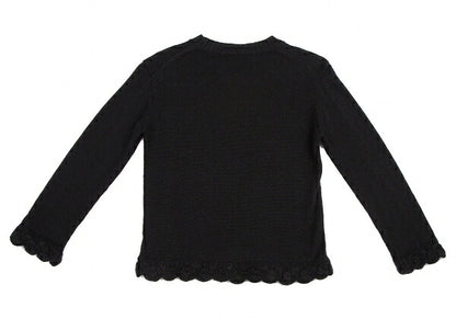 COMME des GARCONS Wool Nylon Hem Knit Sweater Black Size M