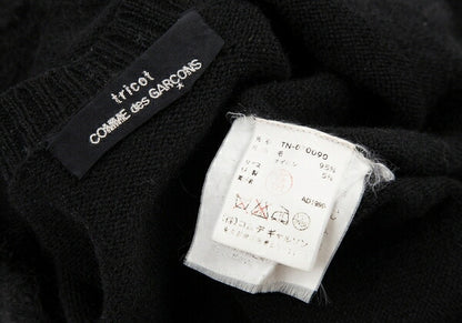 COMME des GARCONS Wool Nylon Hem Knit Sweater Black Size M