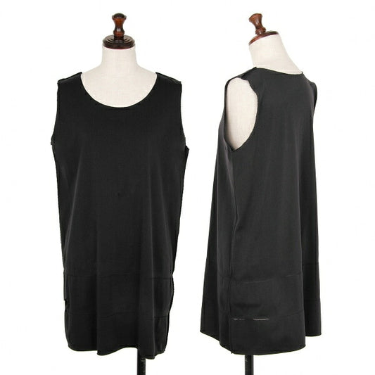 PLEATS PLEASE A-POC INSIDE Cut Sleeveless Tunic Black Blouse Size 3