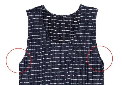 PLEATS PLEASE Pleated Striped Tank Top Blue Size 3