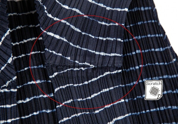 PLEATS PLEASE Pleated Striped Tank Top Blue Size 3