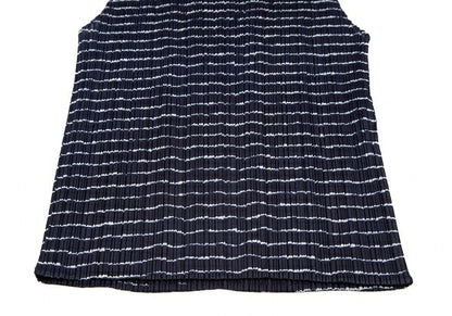 PLEATS PLEASE Pleated Striped Tank Top Blue Size 3
