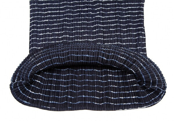 PLEATS PLEASE Pleated Striped Tank Top Blue Size 3