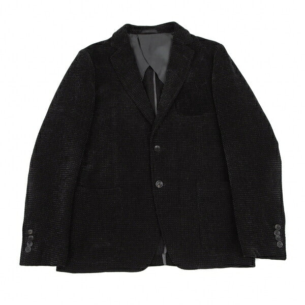 ARMANI COLLEZIONI Chenille Blend Blazer Black Size 50