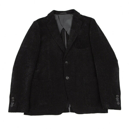 ARMANI COLLEZIONI Chenille Blend Blazer Black Size 50
