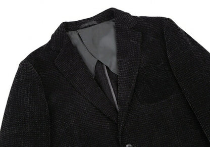 ARMANI COLLEZIONI Chenille Blend Blazer Black Size 50