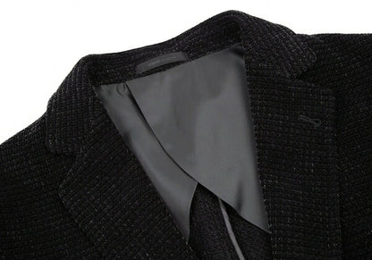ARMANI COLLEZIONI Chenille Blend Blazer Black Size 50