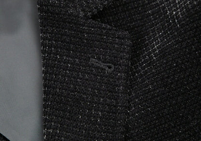 ARMANI COLLEZIONI Chenille Blend Blazer Black Size 50