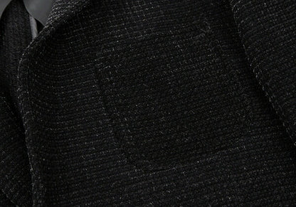 ARMANI COLLEZIONI Chenille Blend Blazer Black Size 50
