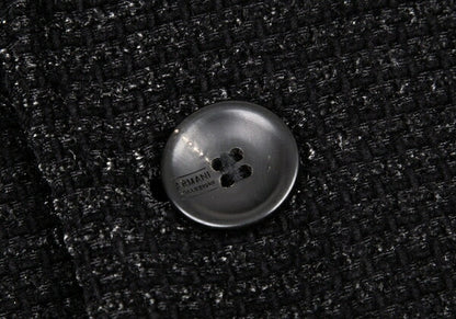 ARMANI COLLEZIONI Chenille Blend Blazer Black Size 50