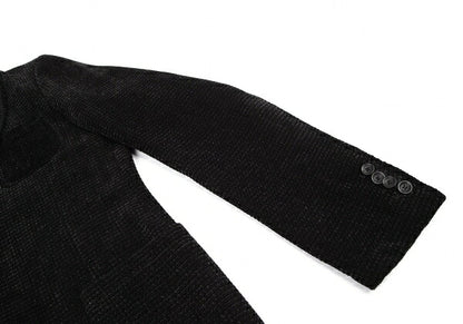 ARMANI COLLEZIONI Chenille Blend Blazer Black Size 50