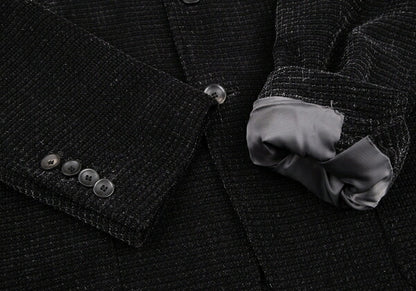 ARMANI COLLEZIONI Chenille Blend Blazer Black Size 50