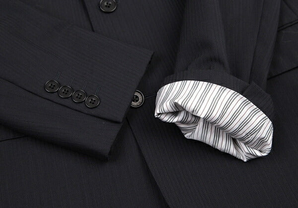 BURBERRY BLACK LABEL Wool Stripe Blazer Navy Size 42L