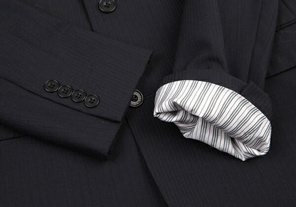 BURBERRY BLACK LABEL Wool Stripe Blazer Navy Size 42L