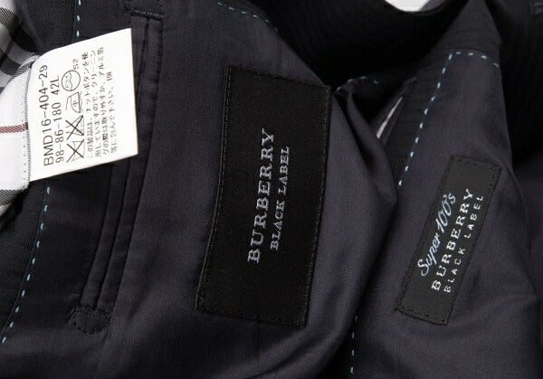 BURBERRY BLACK LABEL Wool Stripe Blazer Navy Size 42L