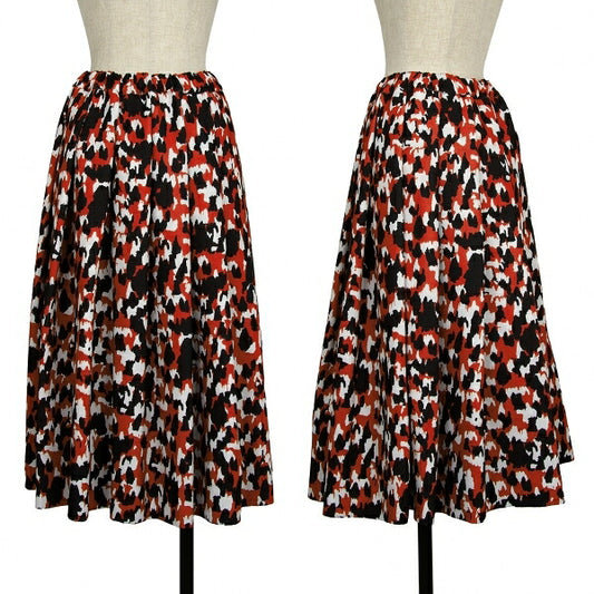 COMME des GARCONS 22AW Speckled Print Skirt Red Size XS