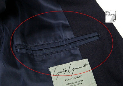 Yohji Yamamoto POUR HOMME Wool Tailored Blazer Navy Size S