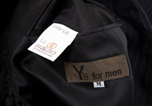 Y's for men Wool Stripe 2B Jacket Navy Size M