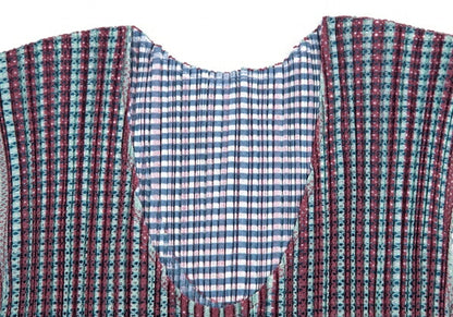 PLEATS PLEASE Stripe Mesh Pleated Tank Top Brown Size 3