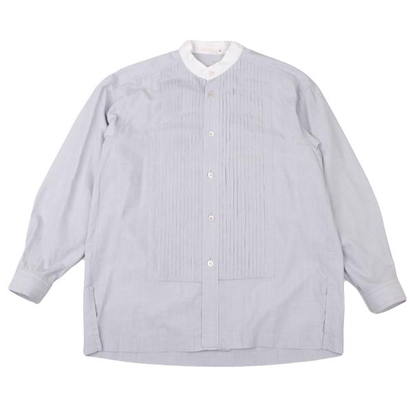 ISSEY MIYAKE MEN Pleated Band Collar Shirt Light Blue Size S