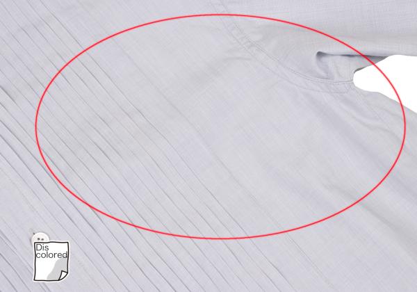 ISSEY MIYAKE MEN Pleated Band Collar Shirt Light Blue Size S