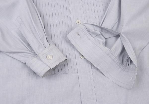 ISSEY MIYAKE MEN Pleated Band Collar Shirt Light Blue Size S
