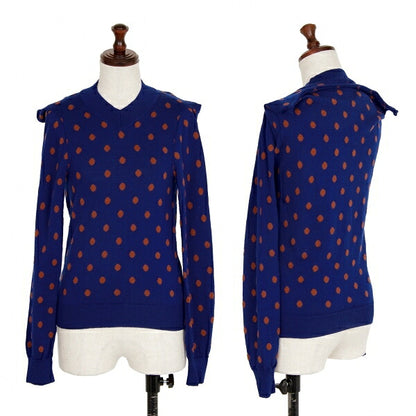 COMME des GARCONS Dot Jacquard Square Sweater Blue Size SS