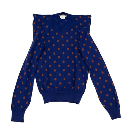 COMME des GARCONS Dot Jacquard Square Sweater Blue Size SS