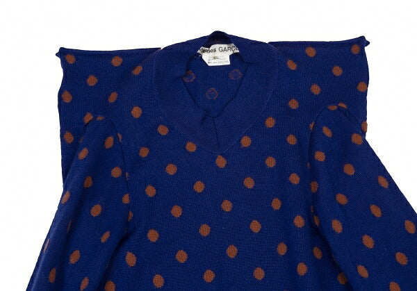 COMME des GARCONS Dot Jacquard Square Sweater Blue Size SS