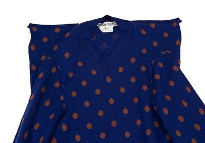 COMME des GARCONS Dot Jacquard Square Sweater Blue Size SS