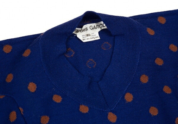 COMME des GARCONS Dot Jacquard Square Sweater Blue Size SS