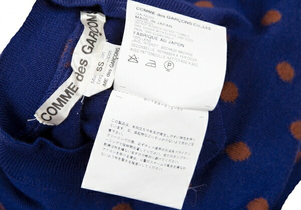 COMME des GARCONS Dot Jacquard Square Sweater Blue Size SS