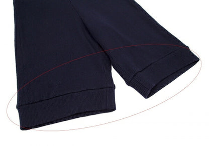 Y's Acrylic Rib Knit Cropped Pants Navy Size 2