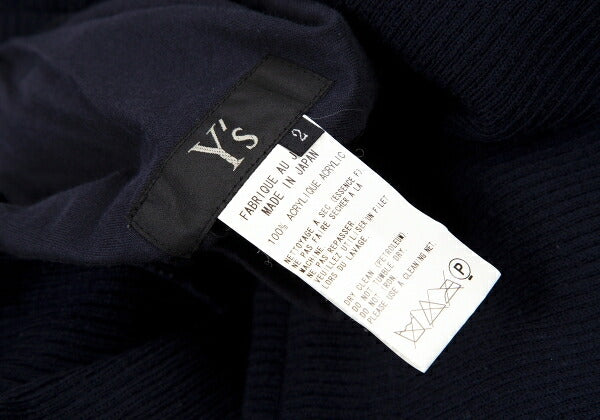 Y's Acrylic Rib Knit Cropped Pants Navy Size 2