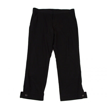 Y's Wool Gabardine Hem Button Cropped Pants Black Size 3