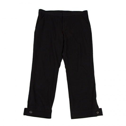 Y's Wool Gabardine Hem Button Cropped Pants Black Size 3