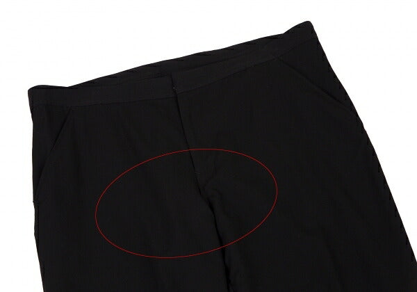 Y's Wool Gabardine Hem Button Cropped Pants Black Size 3