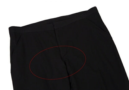 Y's Wool Gabardine Hem Button Cropped Pants Black Size 3