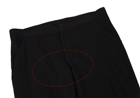 Y's Wool Gabardine Hem Button Cropped Pants Black Size 3