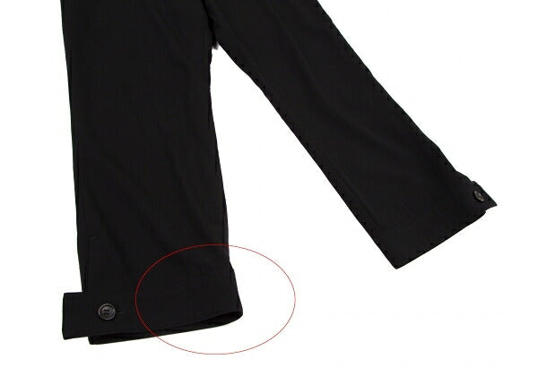 Y's Wool Gabardine Hem Button Cropped Pants Black Size 3