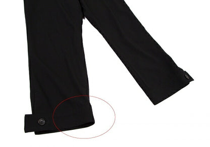 Y's Wool Gabardine Hem Button Cropped Pants Black Size 3