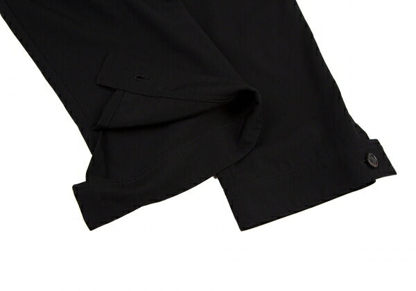 Y's Wool Gabardine Hem Button Cropped Pants Black Size 3
